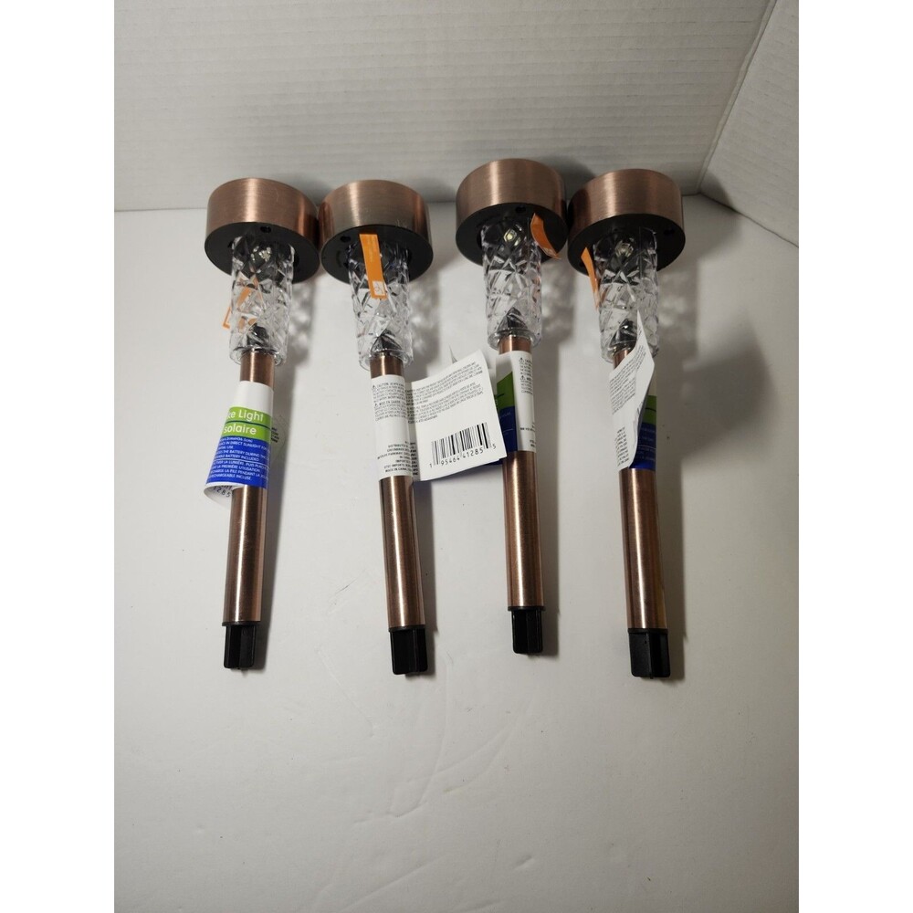 Lot Of 4 Garden Collection 14.37" Solar Stake Lights